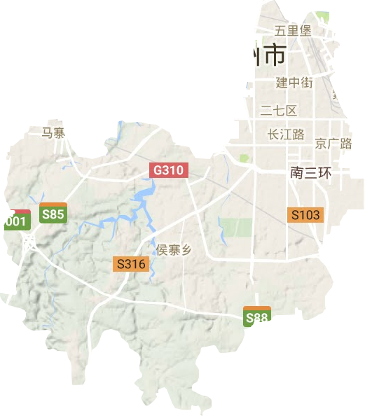 二七区地形地图