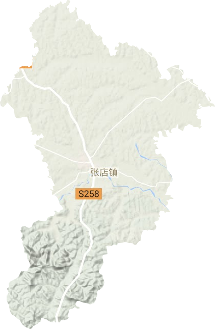 张店镇地形地图