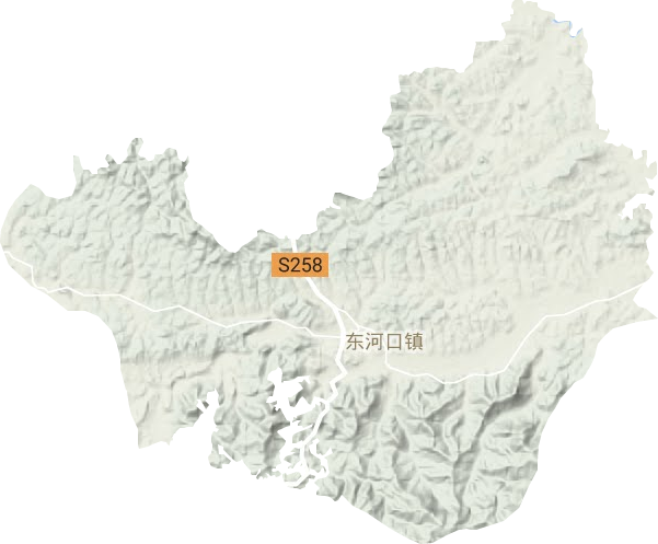 东河口镇地形地图