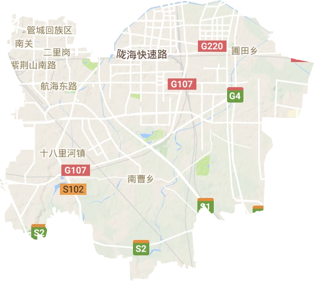管城回族区地形地图