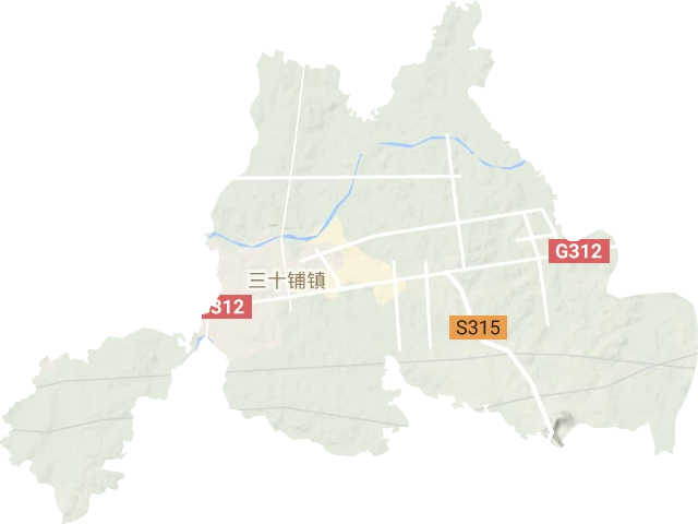 三十铺镇地形地图