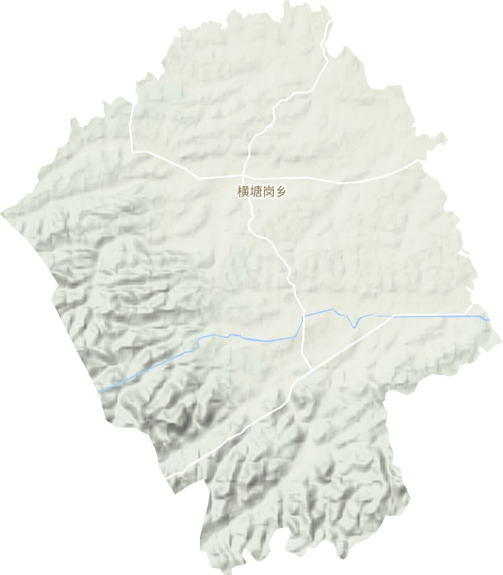 横塘岗乡地形地图
