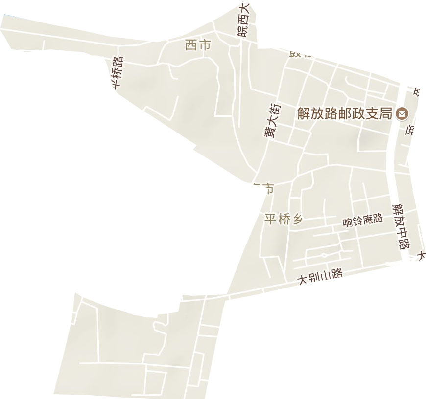 西市街道地形地图