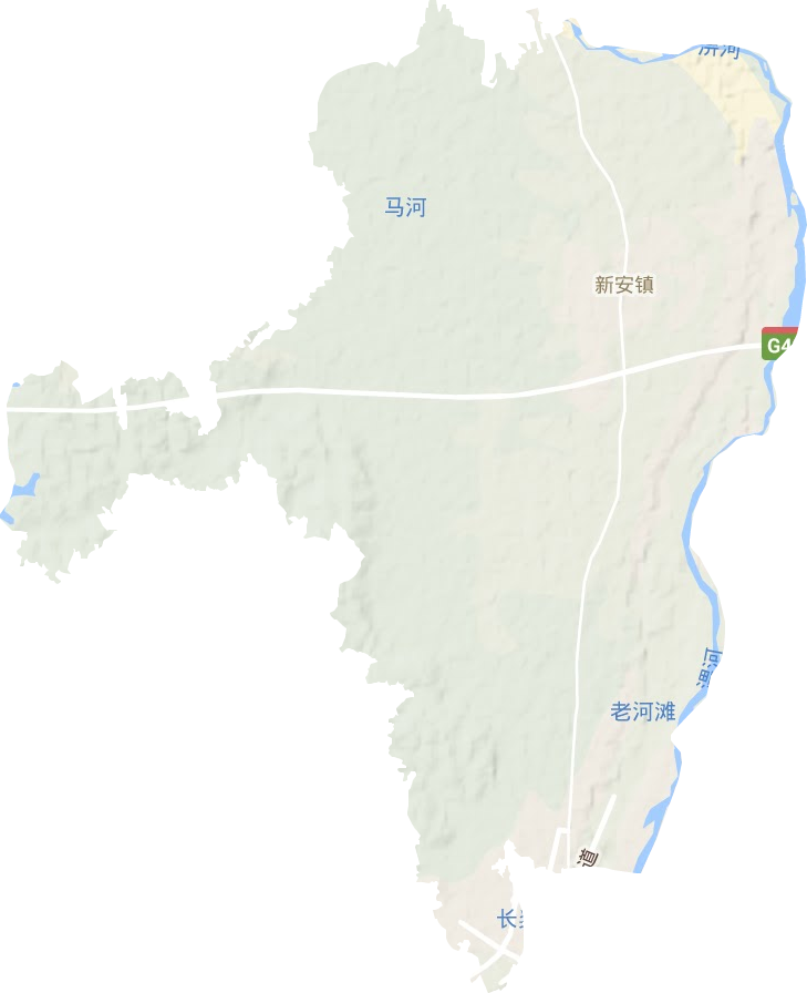 新安镇地形地图