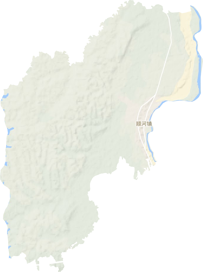 顺河镇地形地图