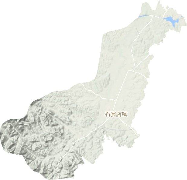 石婆店镇地形地图
