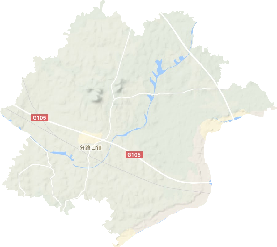 分路口镇地形地图