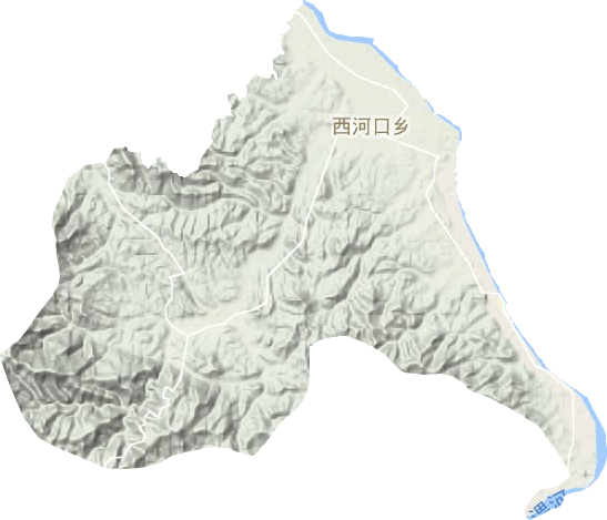 西河口乡地形地图