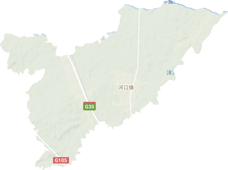 河口镇地形地图