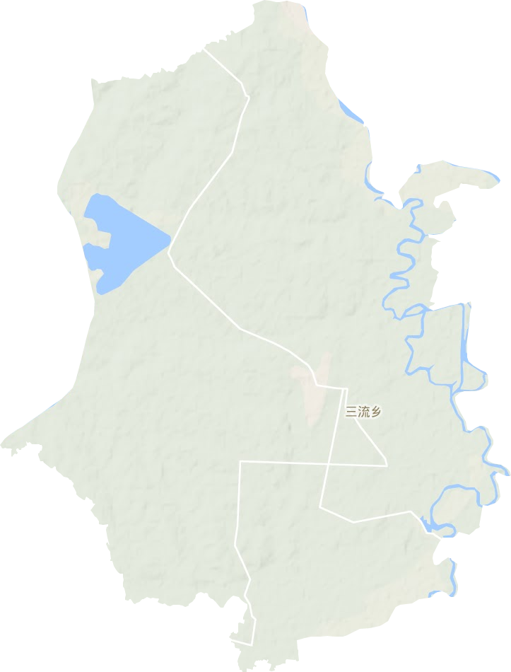 三流乡地形地图