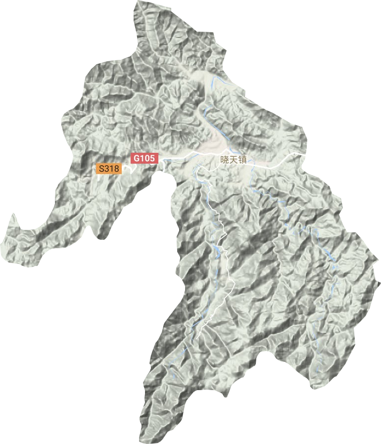 晓天镇地形地图