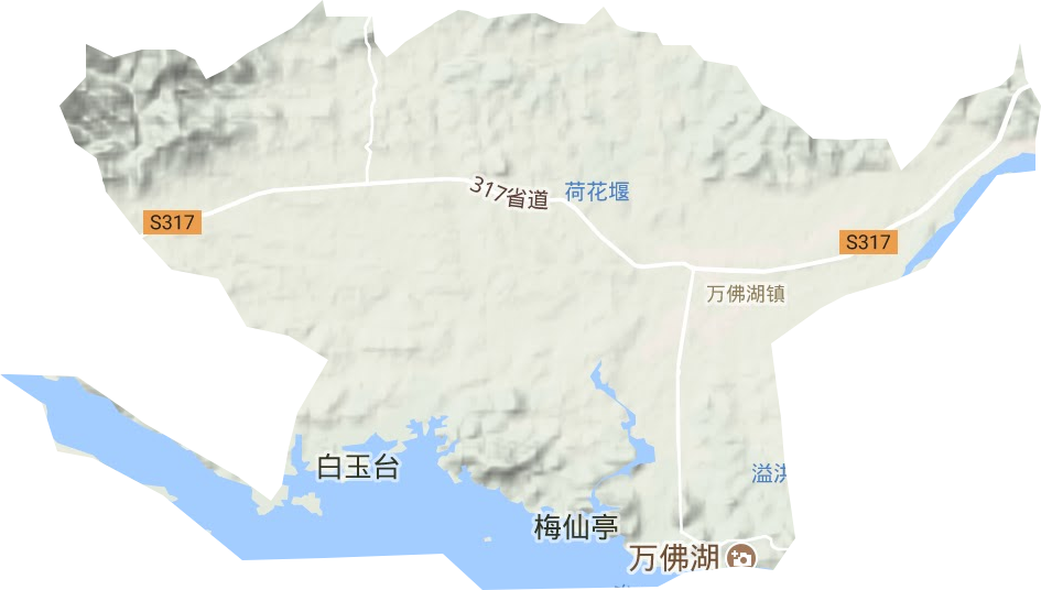 万佛湖镇地形地图