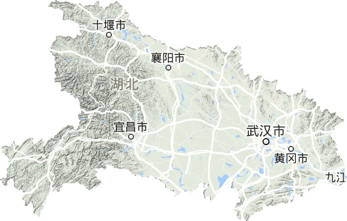 湖北省地形地图