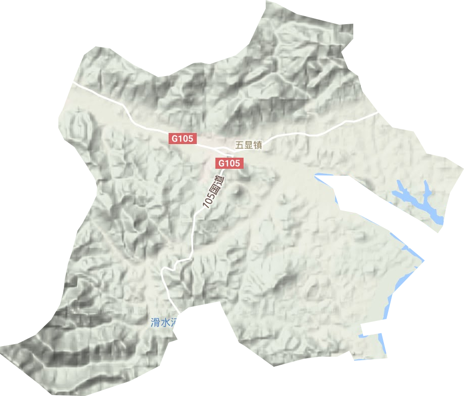 五显镇地形地图