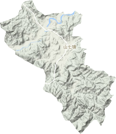 山七镇地形地图