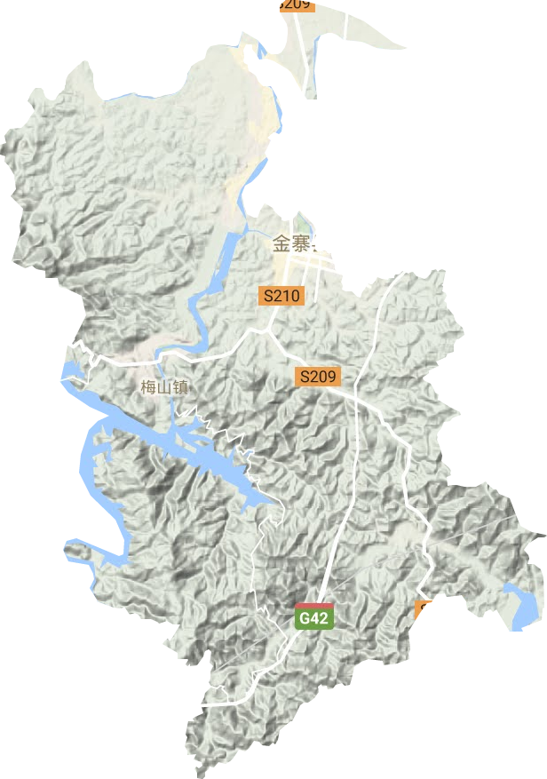 梅山镇地形地图