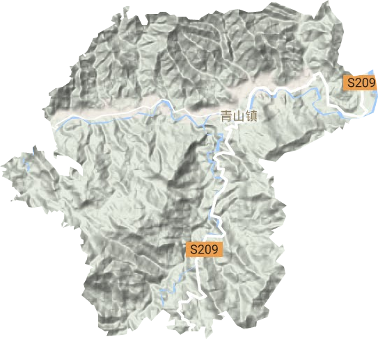 青山镇地形地图