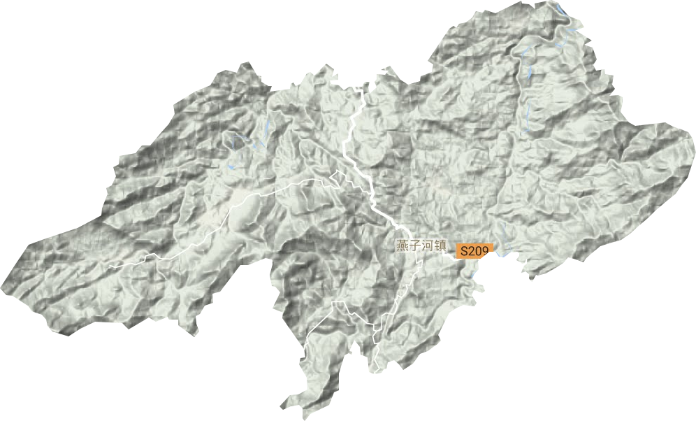 燕子河镇地形地图