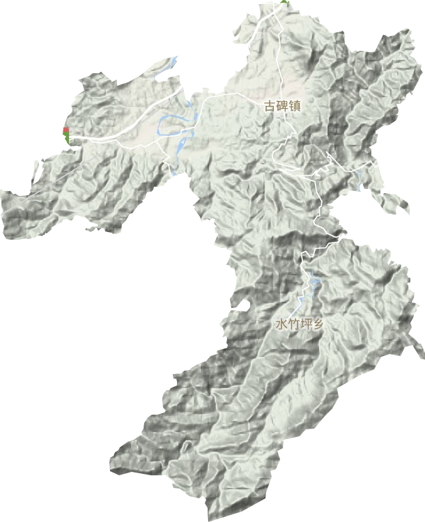 古碑镇地形地图