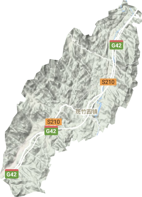 斑竹园镇地形地图