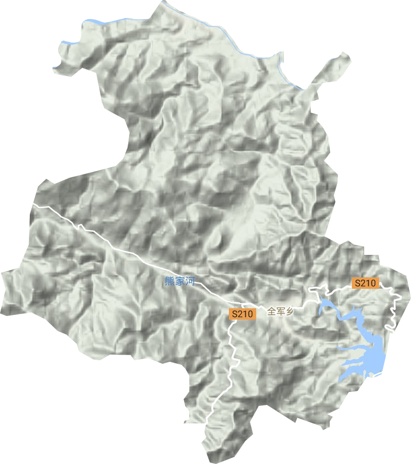 全军乡地形地图