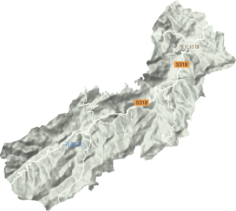 落儿岭镇地形地图