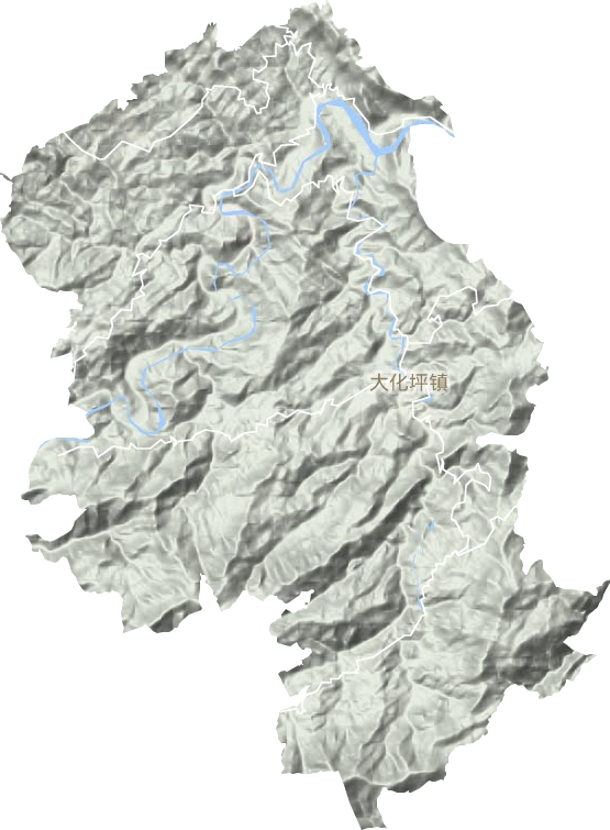 大化坪镇地形地图