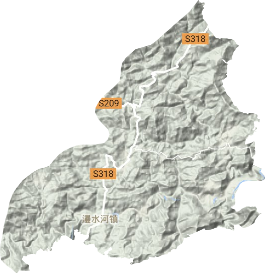 漫水河镇地形地图