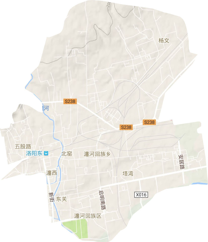 瀍河回族区地形地图