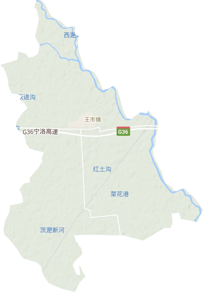 王市镇地形地图