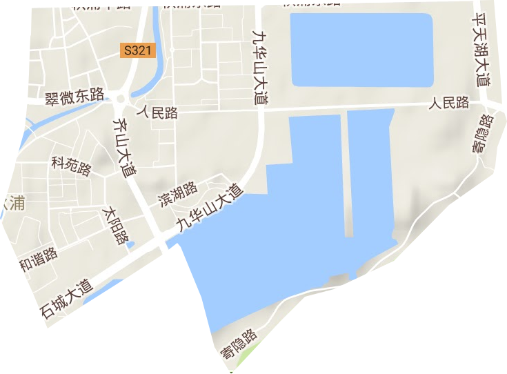 秋浦街道地形地图