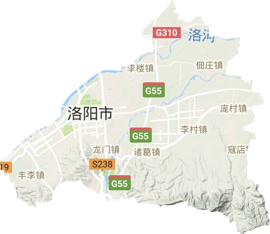 洛龙区地形地图