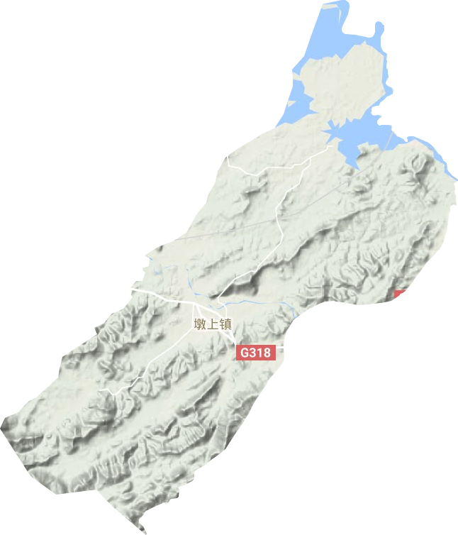 墩上街道地形地图