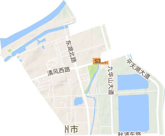 清风街道地形地图