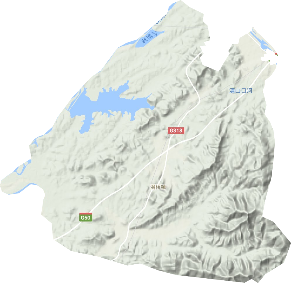涓桥镇地形地图