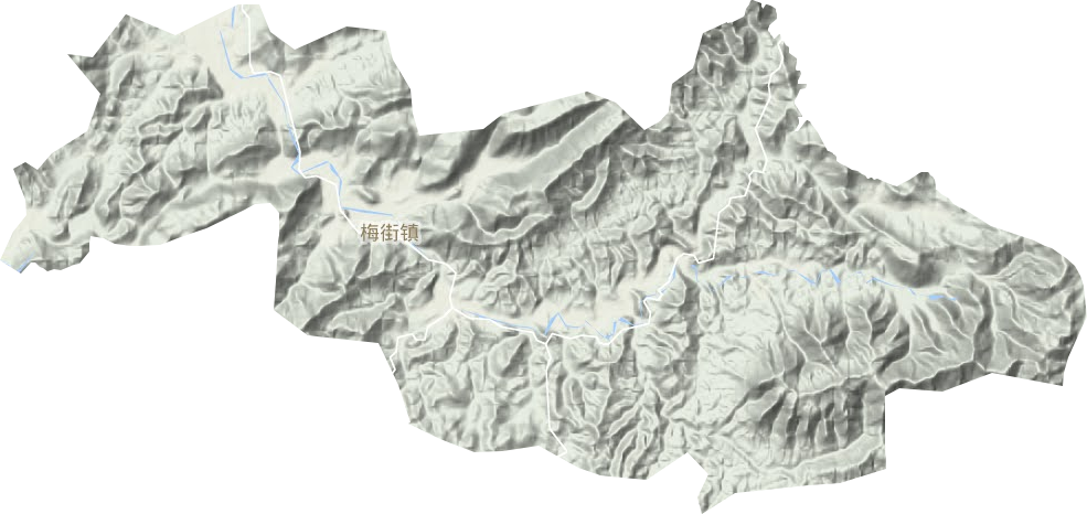 梅街镇地形地图