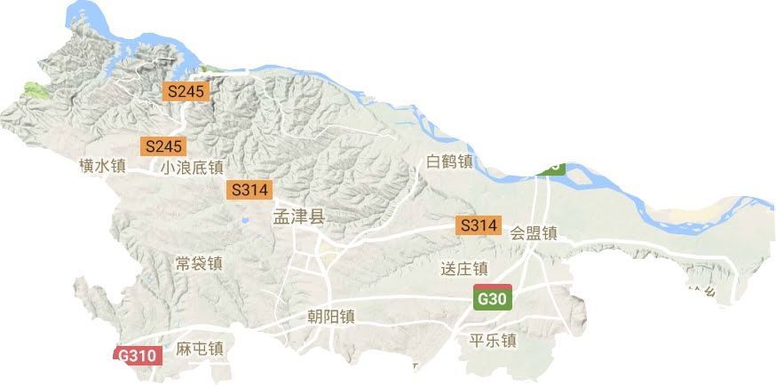 孟津区地形地图
