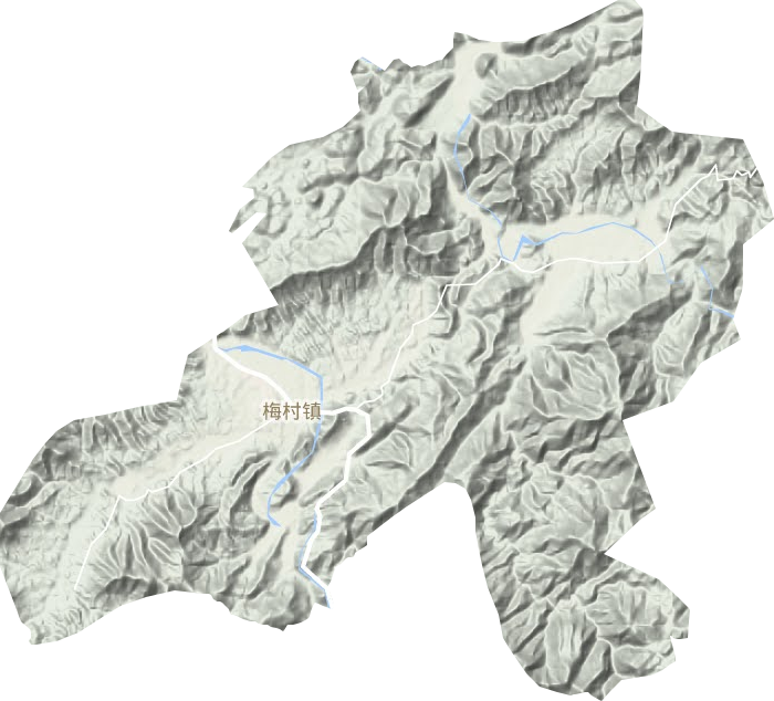 梅村镇地形地图