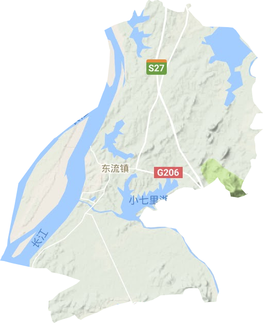 东流镇地形地图