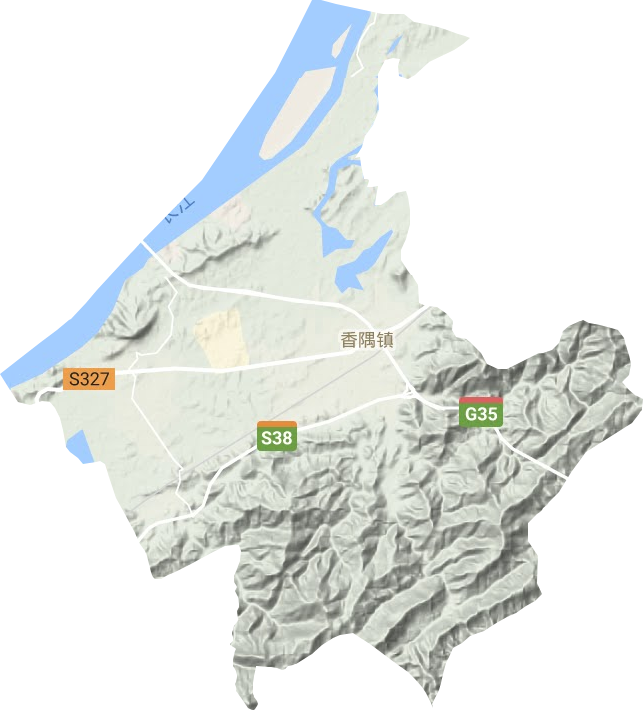 香隅镇地形地图