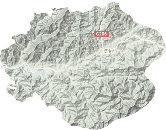 木塔乡地形地图