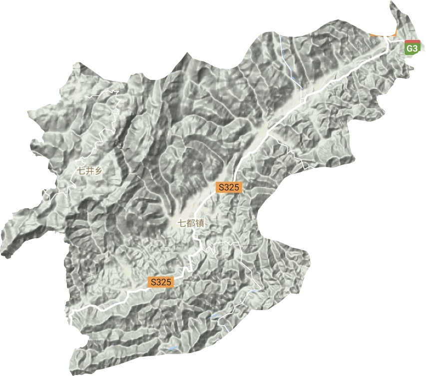 七都镇地形地图