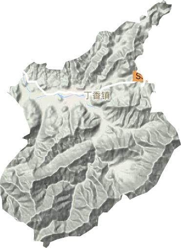 丁香镇地形地图