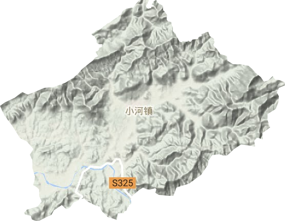 小河镇地形地图