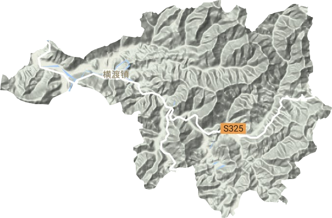 横渡镇地形地图