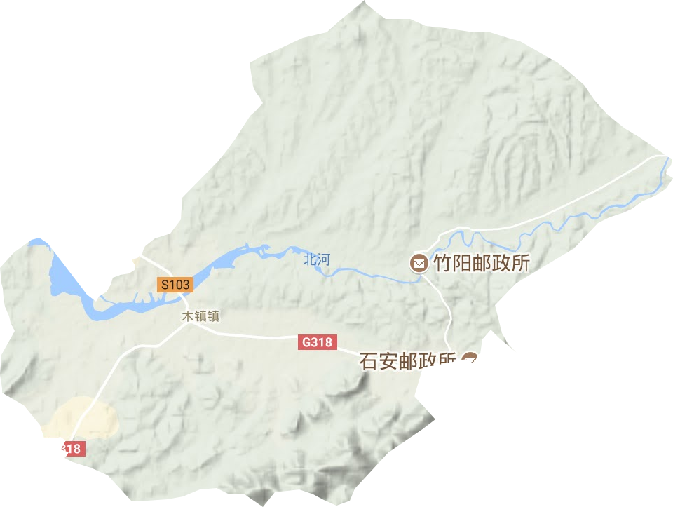 木镇镇地形地图