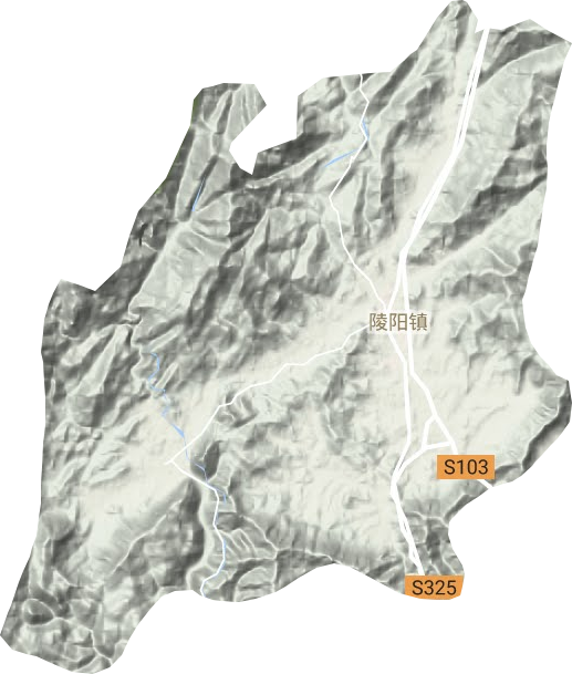 陵阳镇地形地图