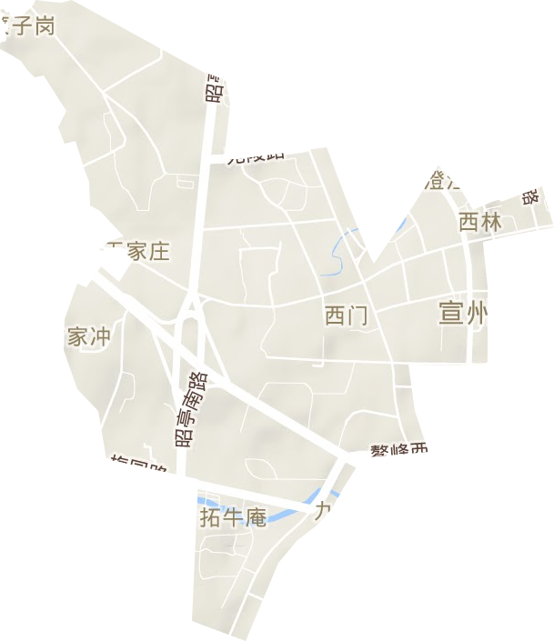 西林街道地形地图