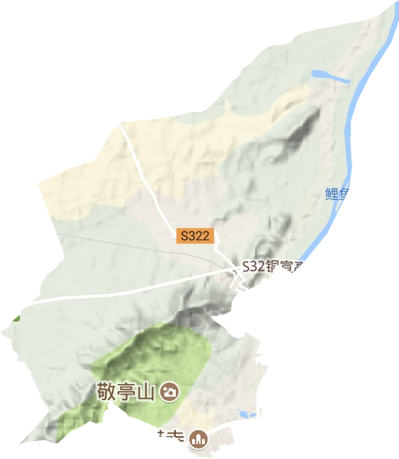 敬亭山街道地形地图