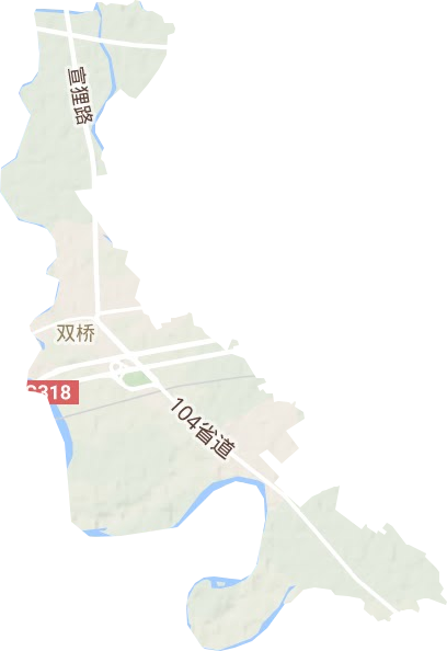 双桥街道地形地图
